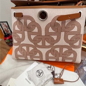 Herbag special order canvas circuit 24 with Fauve leather